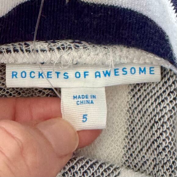 Stripe Summer Shorts Rockets of Awesome NWT Girls Sz 5 Assymetrical Dolphin Hem - Picture 4 of 7